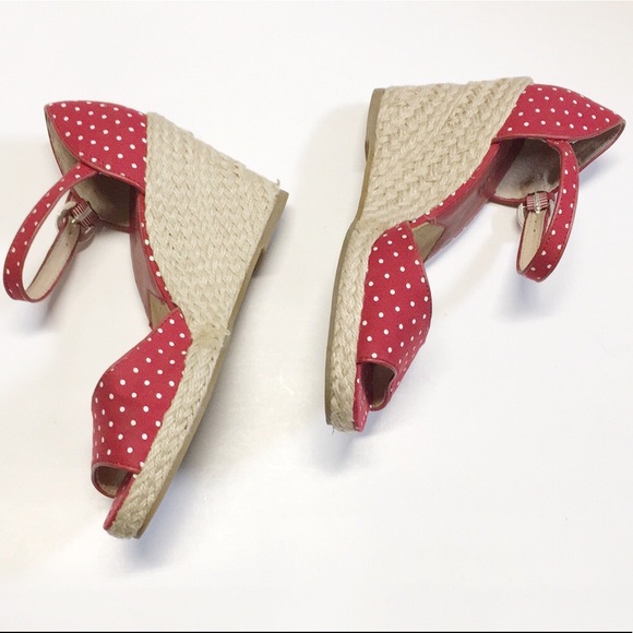 MICHAEL KORS MK Cabana Wedge Sandal Red Polka Dot - Picture 5 of 11